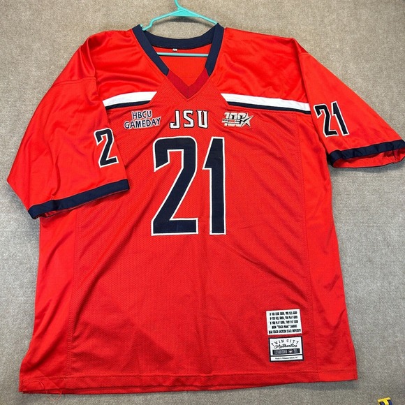 Deion Sanders Coach Prime Era JSU Football Jersey Men's 3XL HBCU Gameday #21 Red